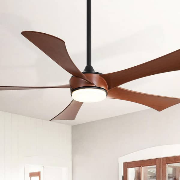 52 in. Indoor/Outdoor 6-Speed Black Ceiling Fan with Integrated LED Light Kit and Remote Control