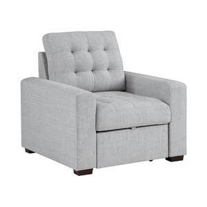 Fairborn Gray Textured Fabric Chair with Pull-out Ottoman