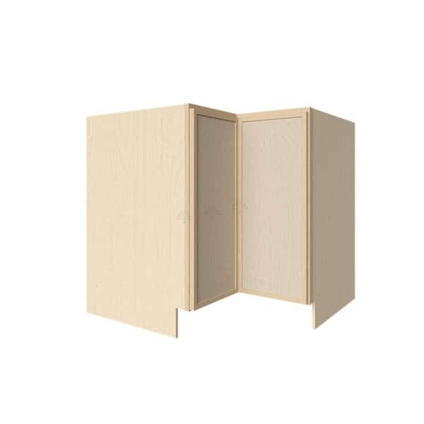 Slim Shaker Assembled 33 in. W x 34.5 in. H x 24 in. D Lazy Susan Base Kitchen Cabinet in Natural Wood