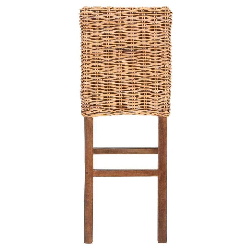 Tobie Honey Brown Wash Rattan Bar Stool with Footrest