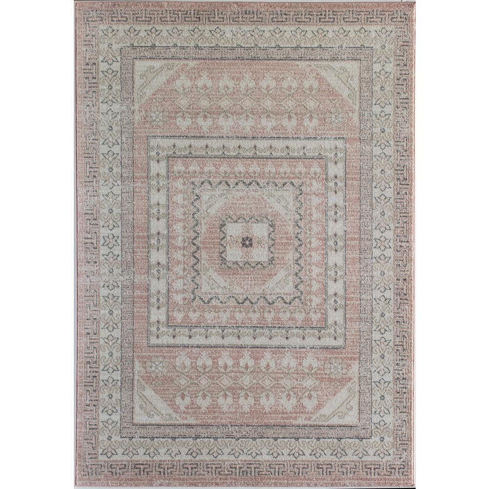 Harper Blue Geometric 24"x4" Easy-Care Synthetic Area Rug