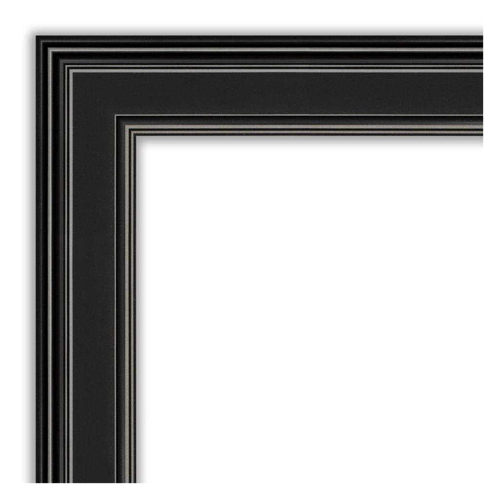 Ridge Black Silver-Edged 29.75" x 23.75" Rectangular Polystyrene Framed Wall Mirror
