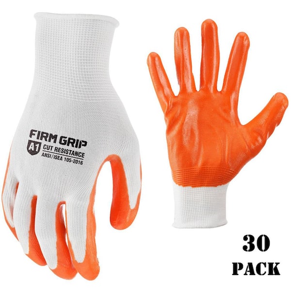 Large Nitrile Coated General Purpose Gloves (30-Pack)