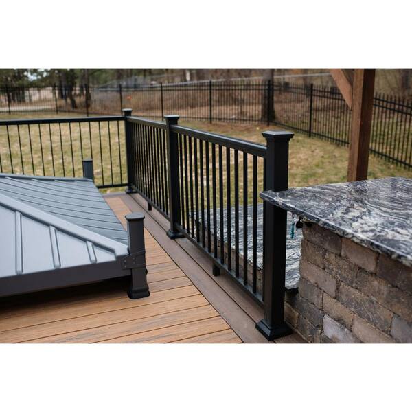Textured Black Aluminum Baluster Railing Kit - Curved Baluster Product Catalog Madden Manufacturing : This ez handrail, 6 ft.
