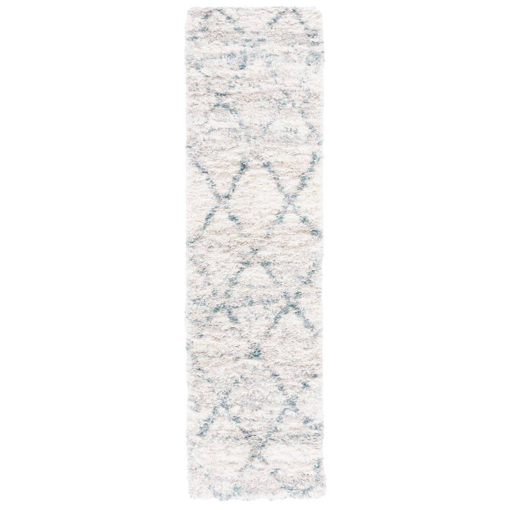 Fontana Shag Turquoise/Ivory 2 ft. x 8 ft. Diamond Distressed Runner Rug price history on PriceWatchPro