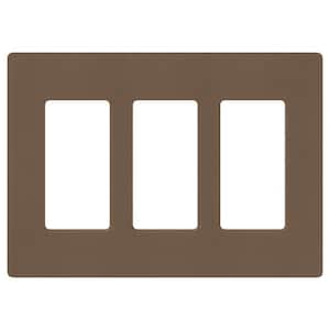 Claro 3 Gang Wall Plate for Decorator/Rocker Switches, Satin, Espresso (SC-3-EP) (1-Pack)