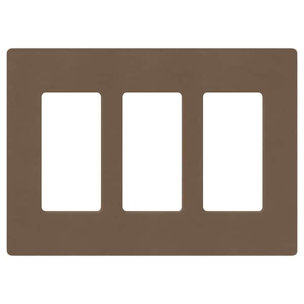 Lutron Claro 3 Gang Wall Plate for Decorator/Rocker Switches, Satin, Espresso (SC-3-EP) (1-Pack)