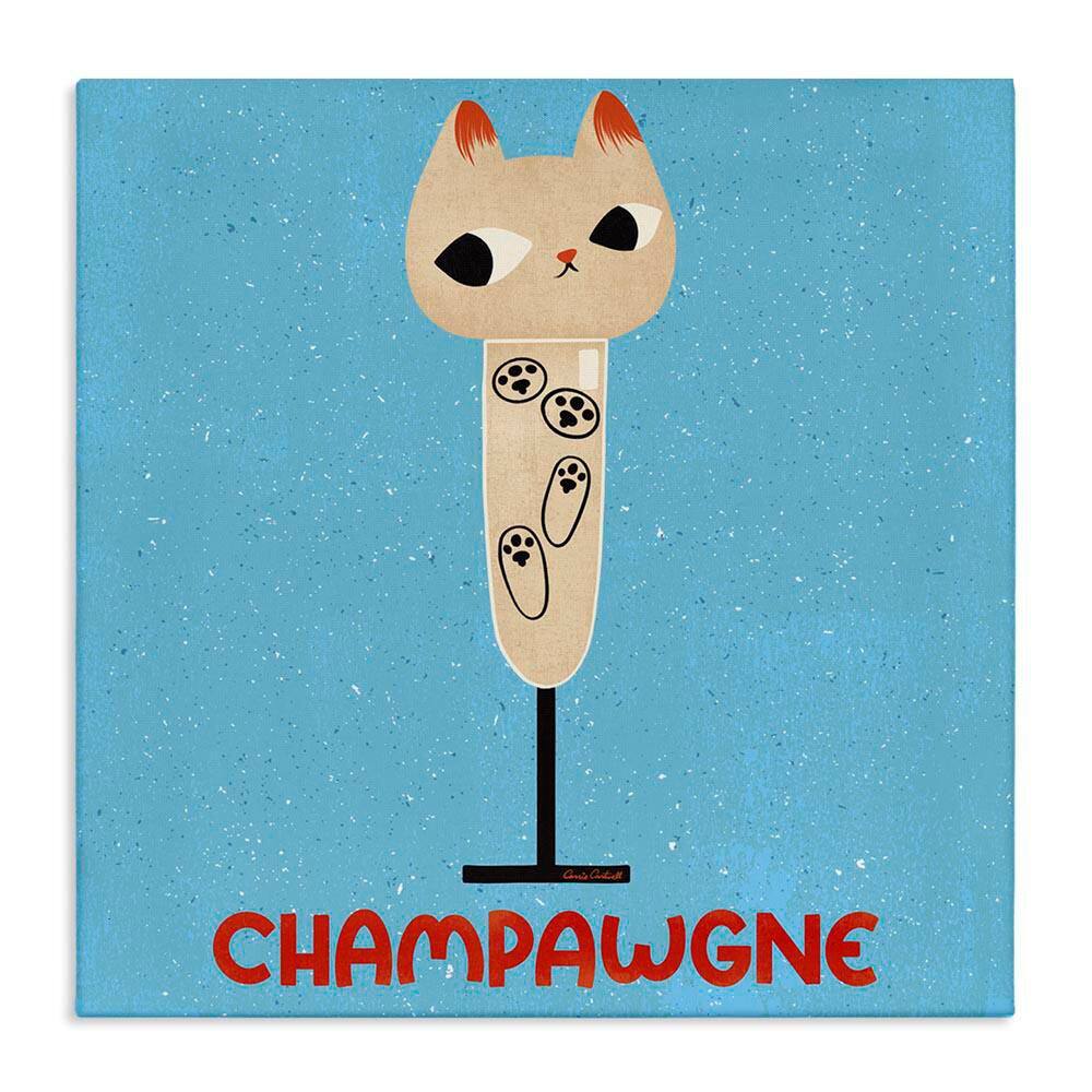 Champawgne Feline Wine by Carrie Cantwell Unframed Animal Graphic Art Print 24 in. x 4 in. price history on PriceWatchPro