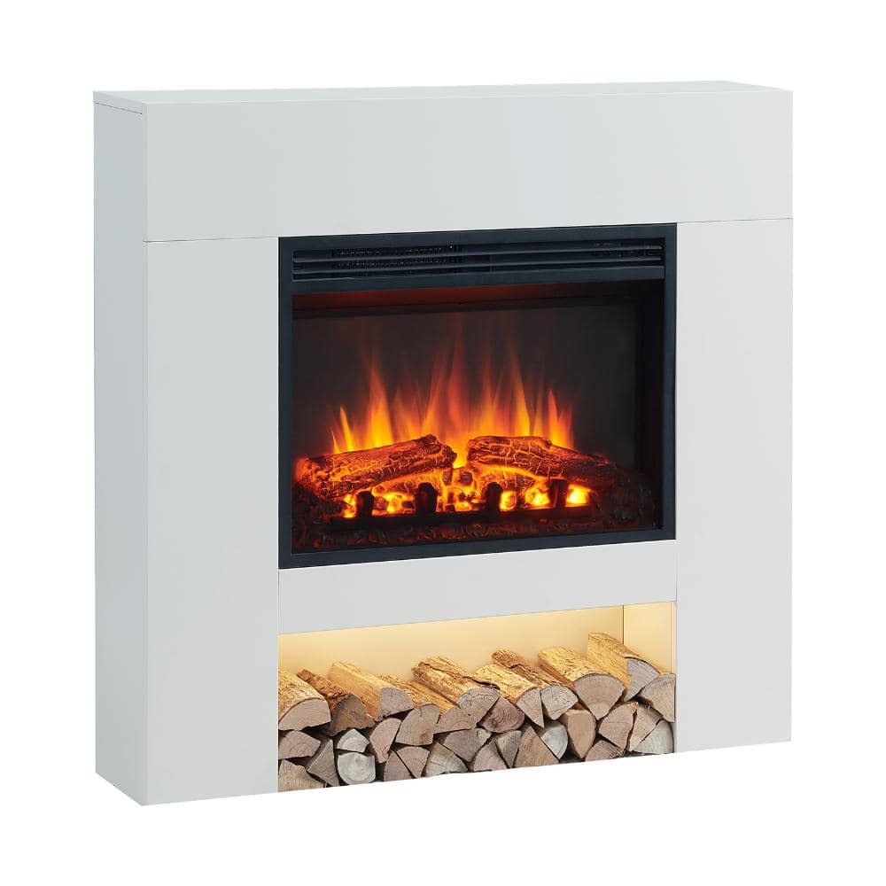 "Georgia Electric Fireplace with 37"" Mantel Surround and Jaden 23"" Insert,  White Finish" price history on PriceWatchPro