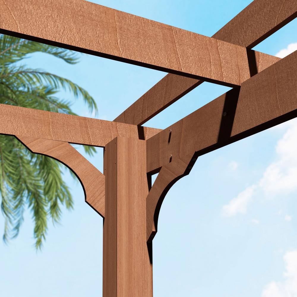 16 ft. x 12 ft. Brown Cedar Wood Outdoor Pergola