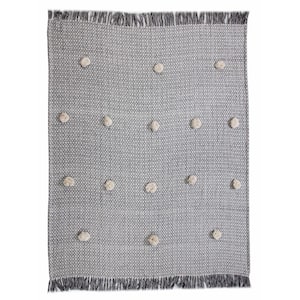Charlie Gray Houndstooth Cotton Throw Blanket