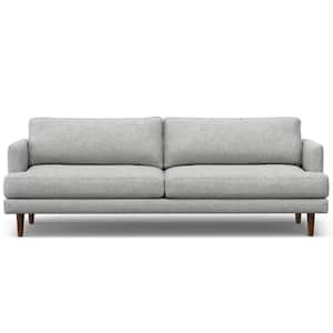 Livingston Mid-Century Modern 90 in. Wide Sofa in Mist Grey Woven-Blend Fabric