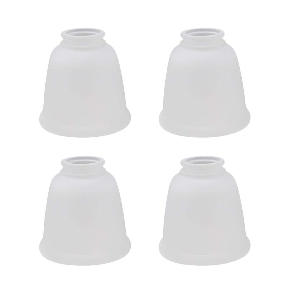 White Frosted Glass Bell Shaped Replacement Shades, 4-Pack