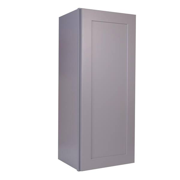 Bremen Cabinetry Bremen 21 in. W x 12 in. D x 36 in. H Gray Plywood Assembled Wall Kitchen Cabinet with Soft-Close
