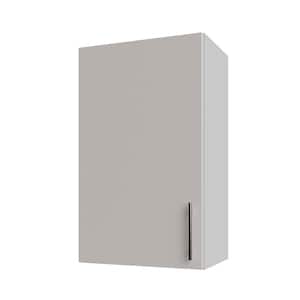 Miami Shoreline Gray Matte 18 in. x 30 in. x 12 in. Flat Panel Stock Assembled Wall Kitchen Cabinet