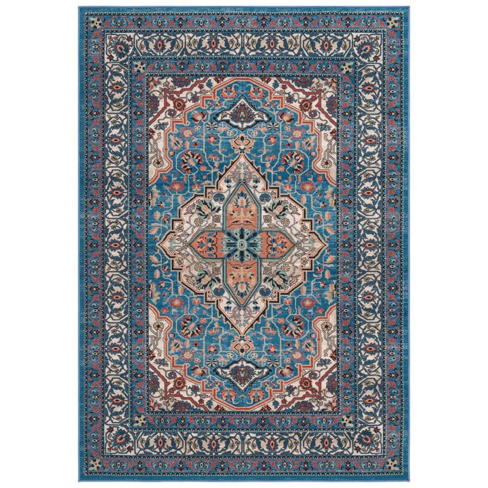 Journey Blue/Ivory 5 ft. x 8 ft. Machine Washable Medallion Ornate Area Rug price history on PriceWatchPro