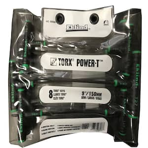 9 in. Shaft T8 to T40 Power-T Handle Torx Star Key (8-Piece Set)