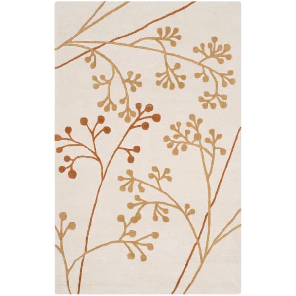 SAFAVIEH Soho Ivory/Orange 4 ft. x 6 ft. Floral Area Rug