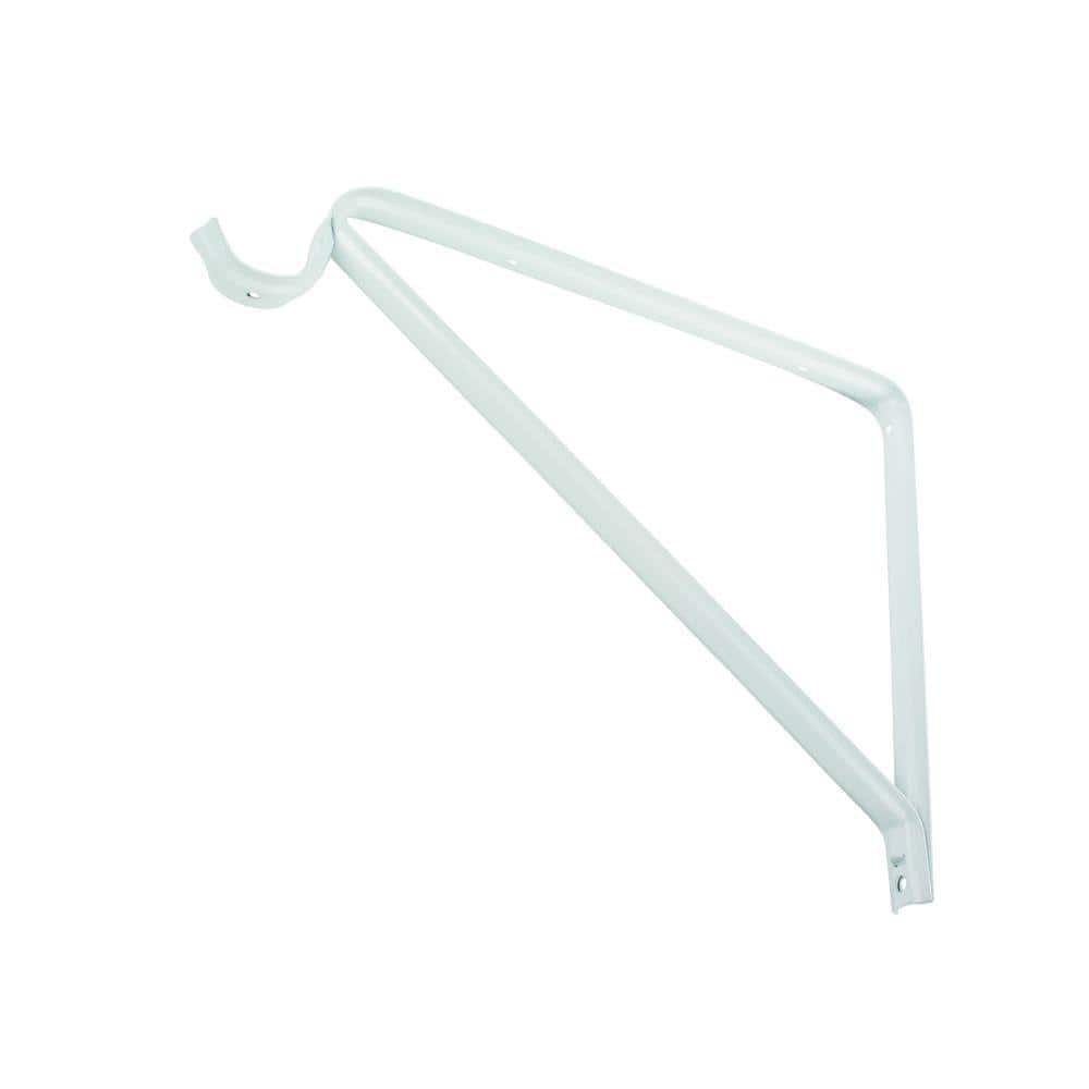 Everbilt 9 in. x 11 in. White Shelf Bracket and Rod Support 14805 The