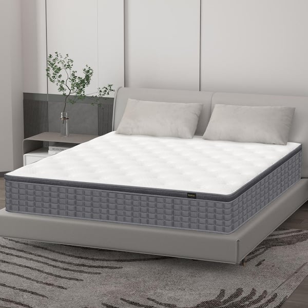 CHEVNI Grey King Medium Memory Foam 14 in. Bed-in-a-Box Mattress HD ...