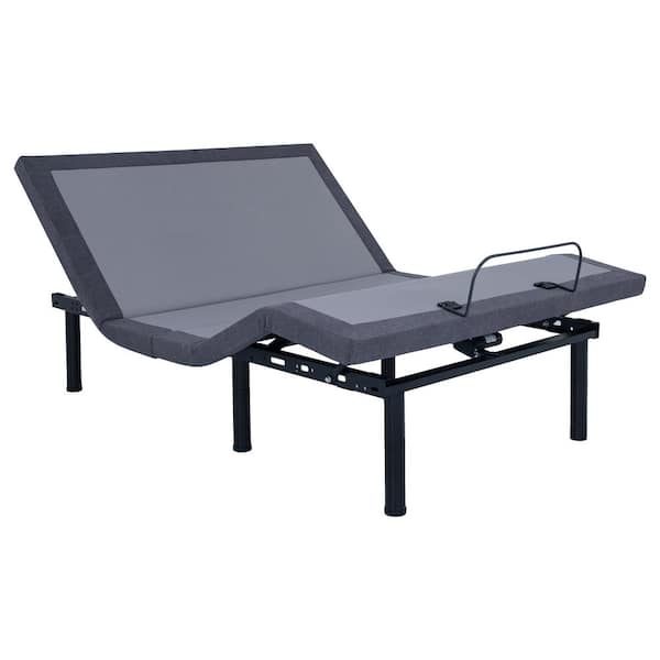 Coaster Negan Gray and Black Metal Frame Fabric Upholstered Twin XL Adjustable Platform Bed Base