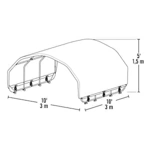 10 ft. W x 10 ft. L Green Corral Shelter for Livestock Shade with Rust-Resistant Powder Coated Green Frame