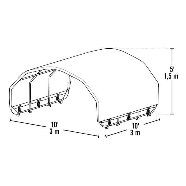 10 ft. W x 10 ft. L Green Corral Shelter for Livestock Shade with Rust-Resistant Powder Coated Green Frame