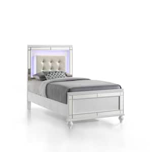 Valentino White Twin and Full Bed Frame