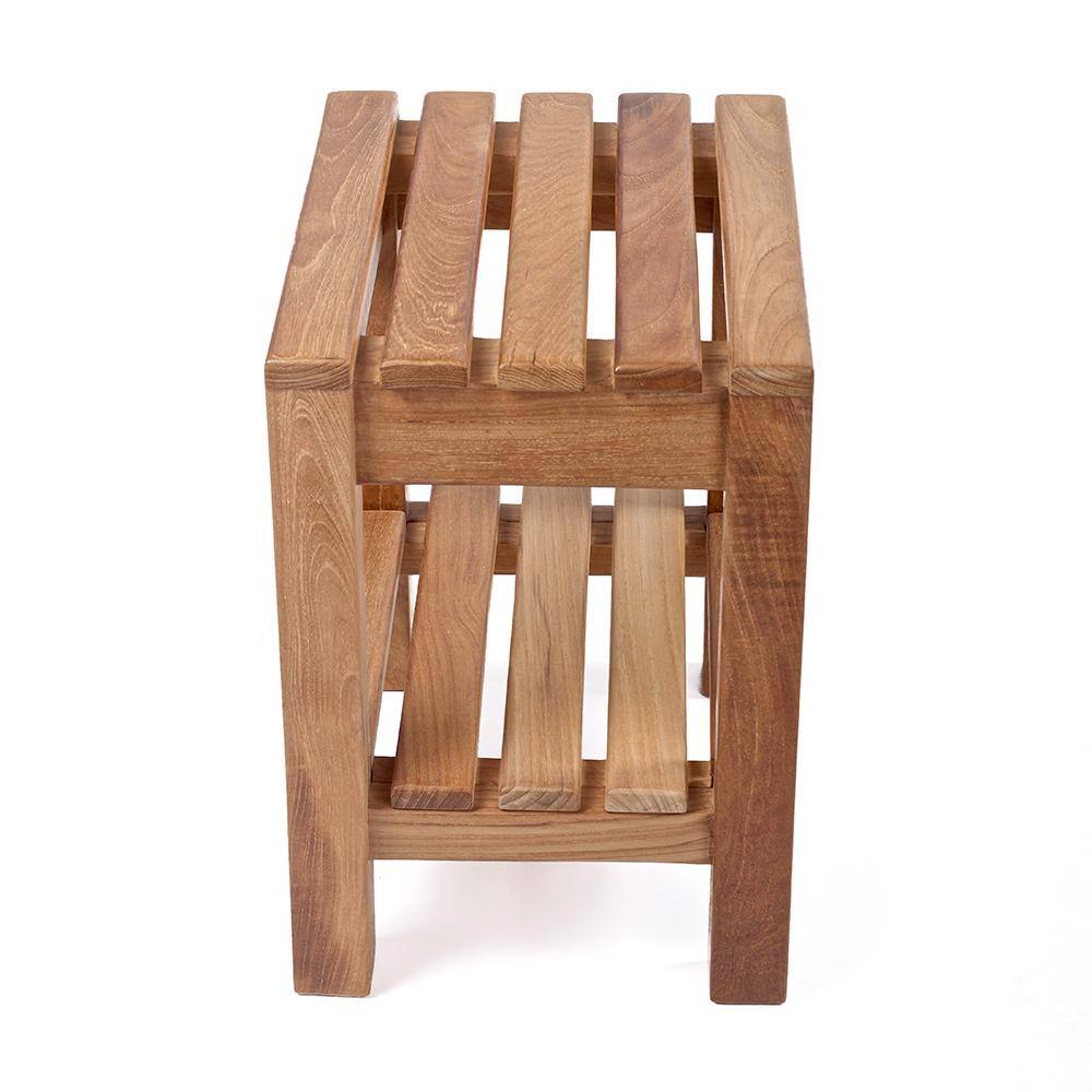Elegant Teak Spa Shower Bench with Removable Shelf