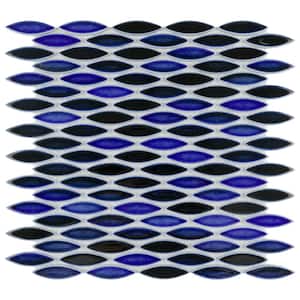 Pescado Glossy Azul 12 in. x 12-1/2 in. Porcelain Mosaic (1.04 sq. ft./Each)