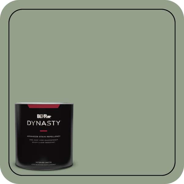 BEHR DYNASTY 1 qt. #440F-4 Athenian Green Matte Interior Stain-Blocking Paint and Primer