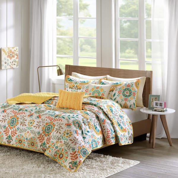 Intelligent Design Mona 5-Piece Multicolored Polyester King/Cal King Coverlet Set