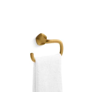 Wall Mounted Sundae Towel Ring in Vibrant Brushed Moderne Brass