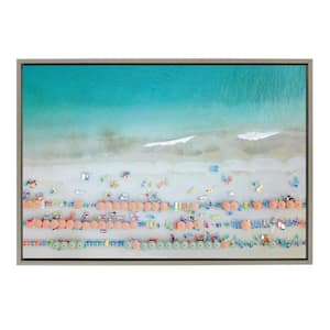 Sylvie "Monterosso 6" by Rachel Bolgov Coastal Framed Canvas Wall Art 33 in. x 23 in.