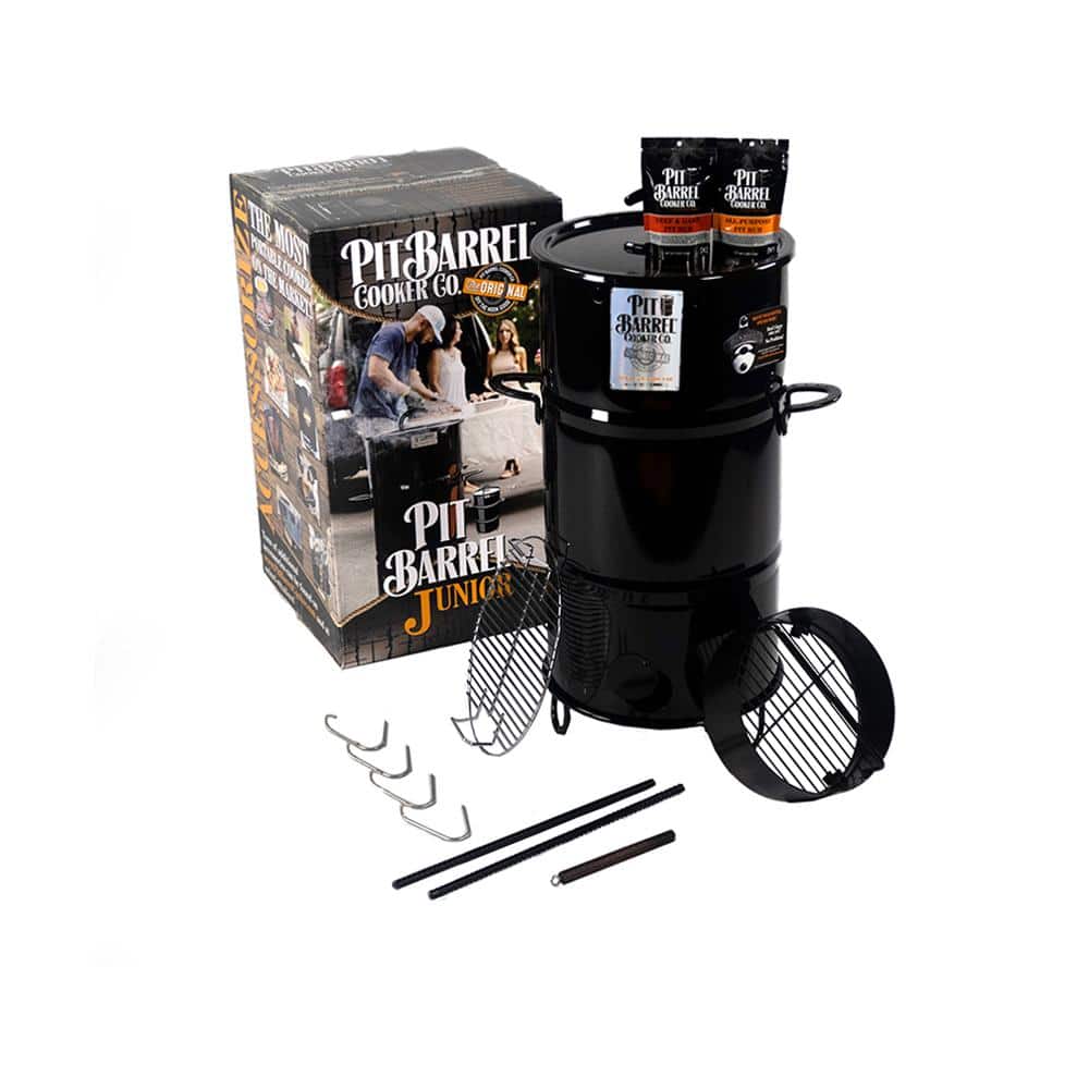 14 in. Pit Barrel Junior Charcoal Smoker Package Black
