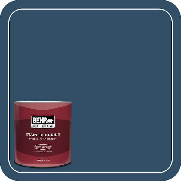 BEHR ULTRA 1 qt. #ECC-53-3 Outer Space Extra Durable Flat Interior Paint & Primer