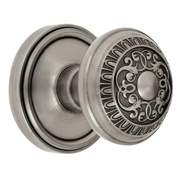 Grandeur Georgetown Rosette Antique Pewter with Passage Windsor Knob