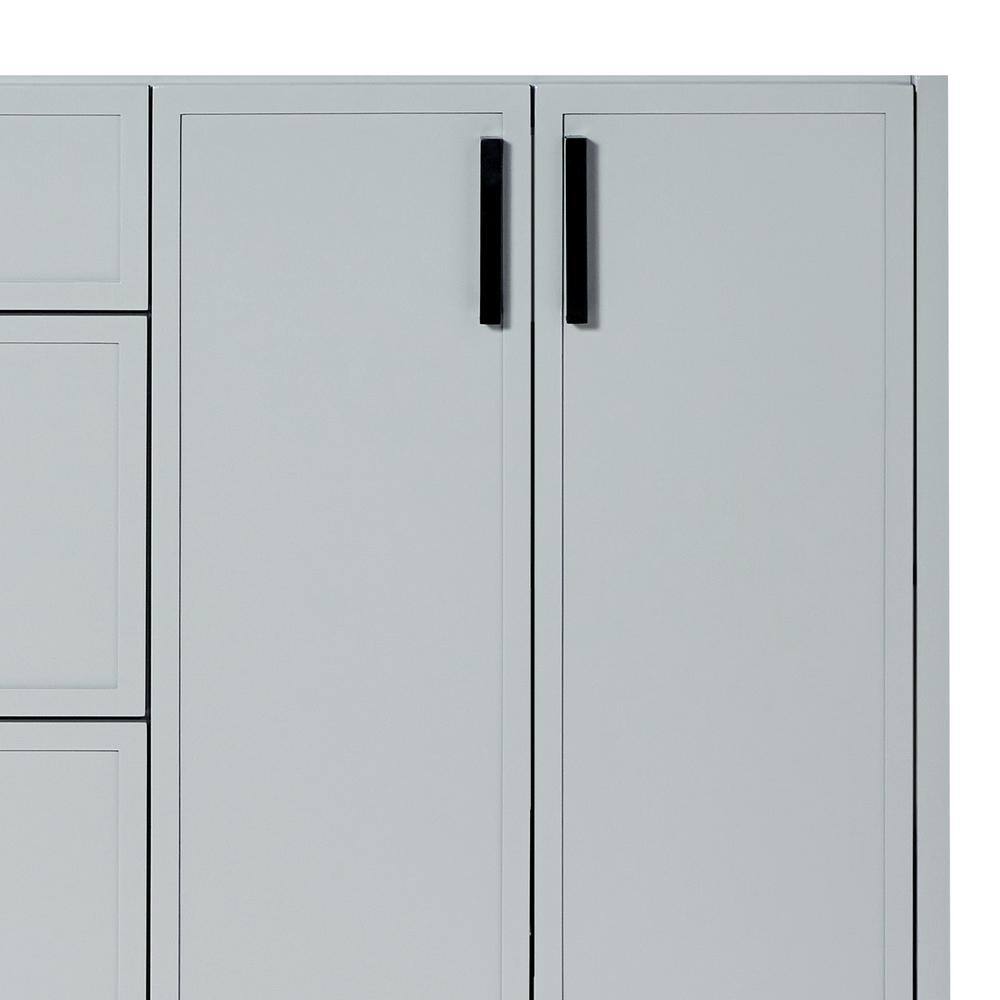 Kelly 66" Light Gray Wood Double Freestanding Vanity Cabinet
