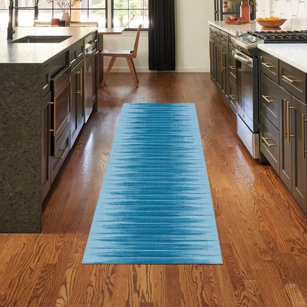 Vintage Home Blue 2 ft. x 8 ft. Abstract Contemporary Runner Area Rug