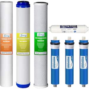 F7RBY2 20 in. Commercial Reverse Osmosis Replacement Filter Set 2-Year Supply, Water Filter Cartridge Set for RCB3P