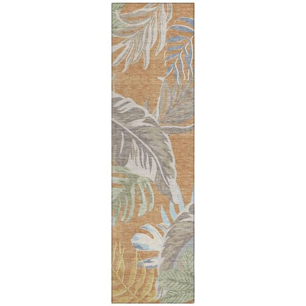 Chantille Machine Washable Indoor/Outdoor Abstract ACN3090 Copper 2 ft. x 7 ft. Runner Rug