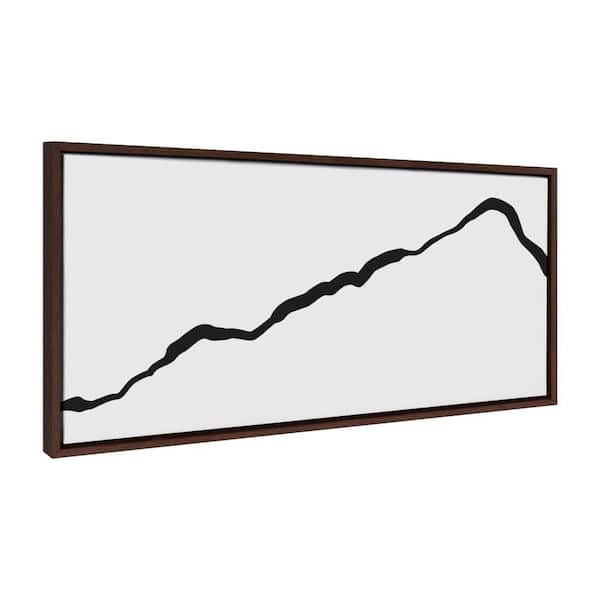 Kate and Laurel Sylvie Elevated Abstract Minimalist Mountain Landscape by the Creative Bunch Studio Framed Art Print 18 in. x 40 in.