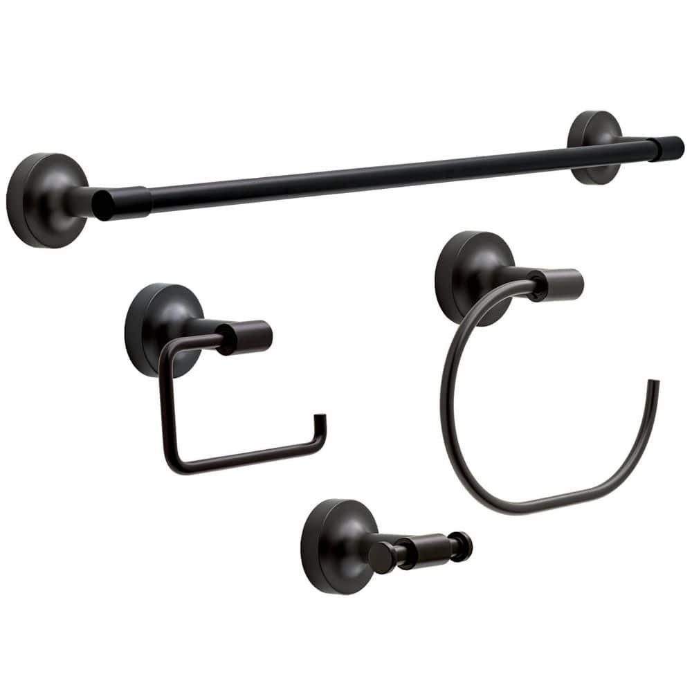 Matte Black 24" Wall Mounted Towel Bar