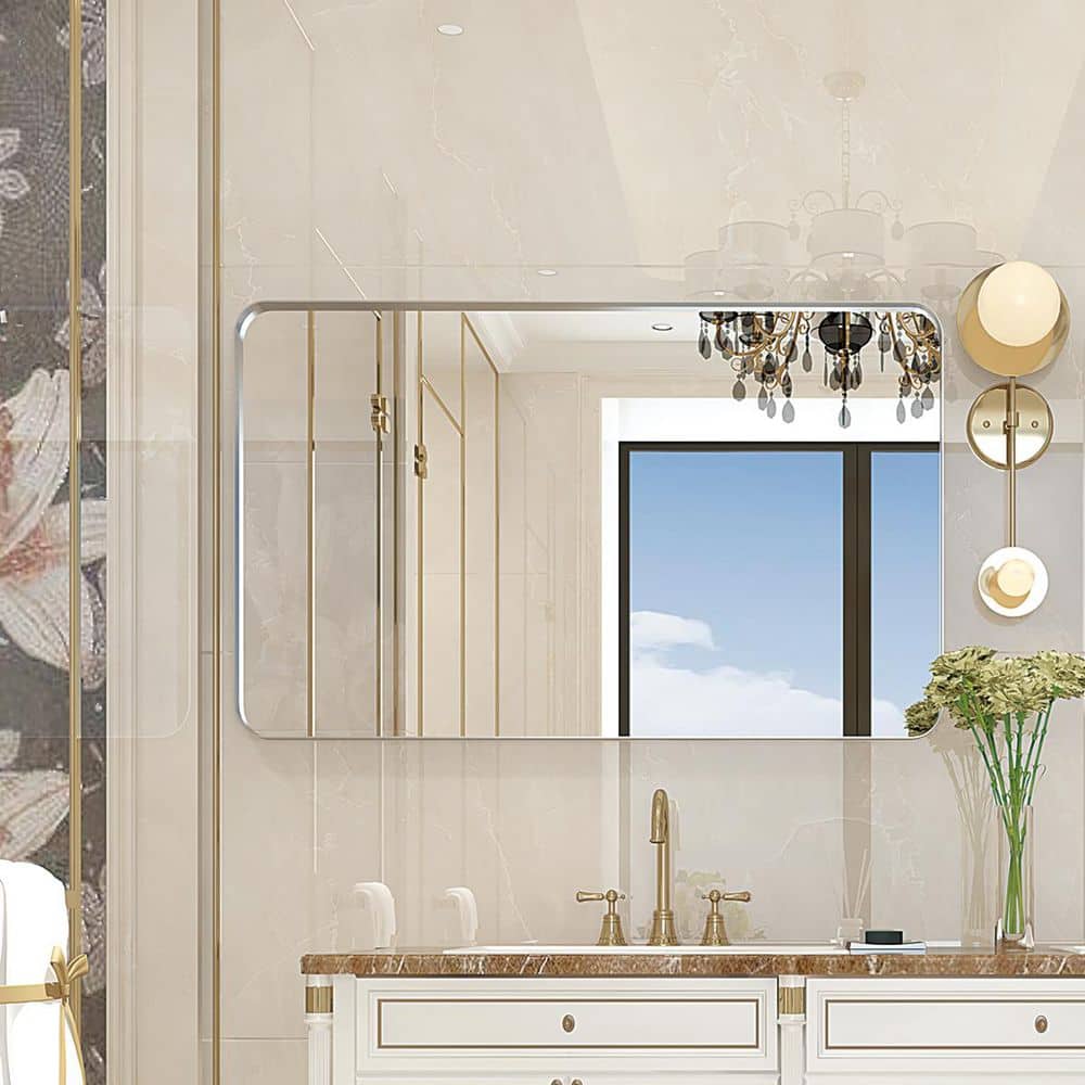 30 in. W x 20 in. H Rectangular Framed Wall Bathroom Vanity Mirror in Gloss