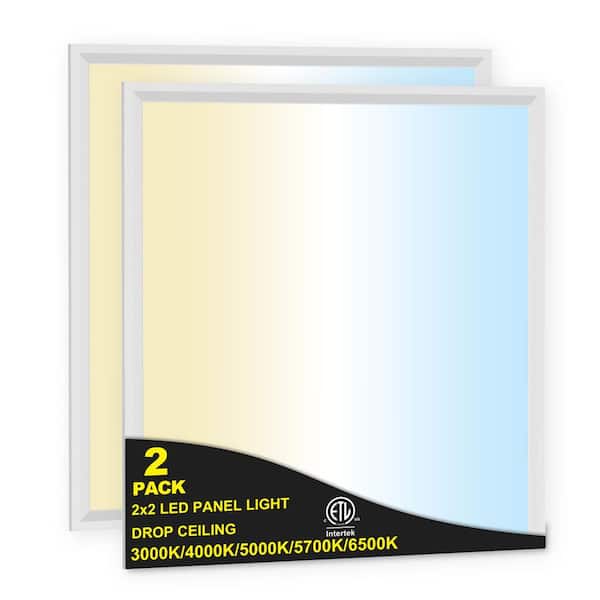 AIKVSXER 2 ft. x 2 ft. 4400 Lumen White Integrated LED Panel Light