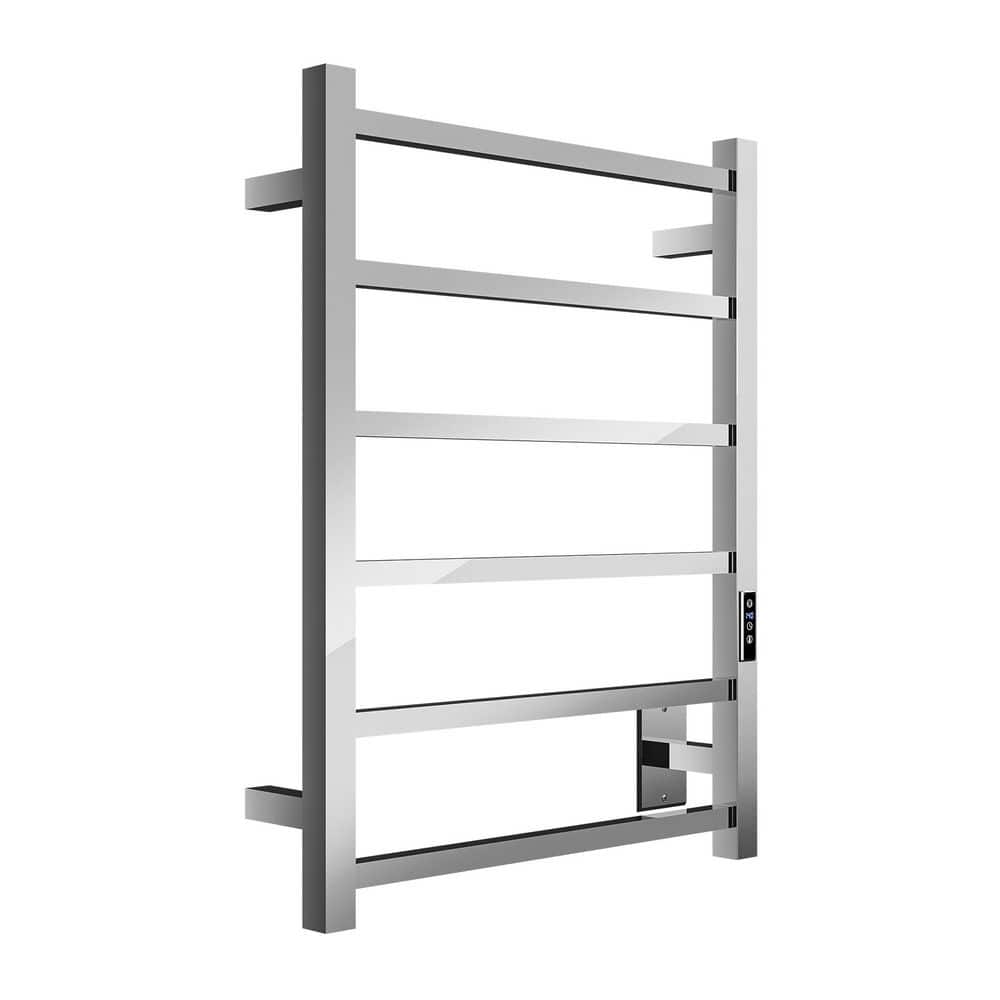 Charles Series 6-Bar Wall Mounted Electric Plug-In Bathroom Warmer Rack in 