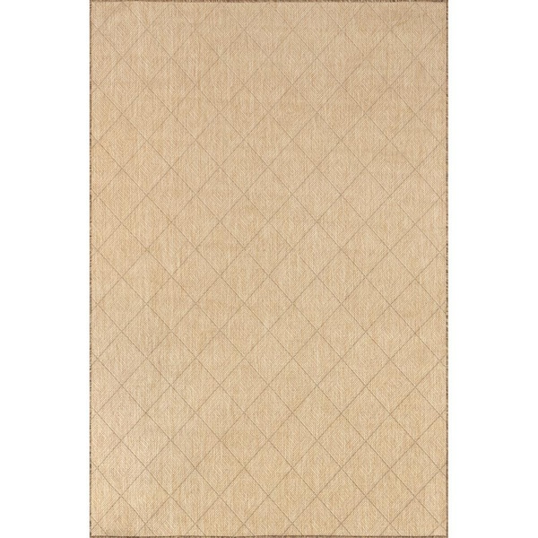 nuLOOM Ray Diamond Natural 13 ft. x 15 ft. Indoor/Outdoor Area Rug