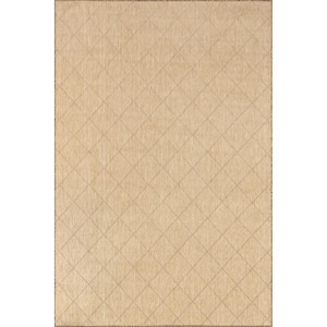 Ray Diamond Natural 4 ft. x 5 ft. Indoor/Outdoor Area Rug