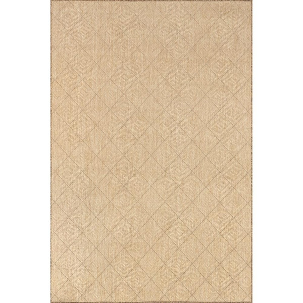 nuLOOM Ray Diamond Natural 8 ft. x 10 ft. Indoor/Outdoor Area Rug