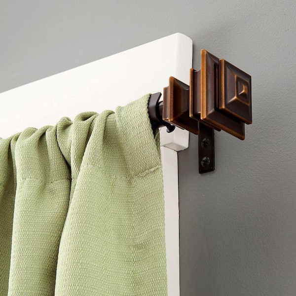 Kenney Turino 28 in. - 48 in. Telescoping 5/8 in. Curtain Rod Kit in Oil Rubbed Bronze with Finial